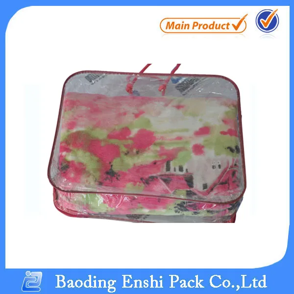 factory direct sale rich soft elegant blanket packaging pvc bag