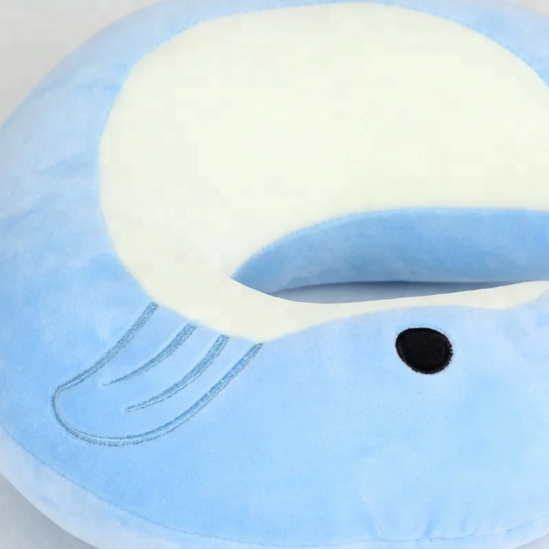 Plush Dolphin Toy Super Soft Neck Head Support Travel Pillow Massage Cushion Cute Kids Stuffed Animal U Shape Travel Pillow Neck