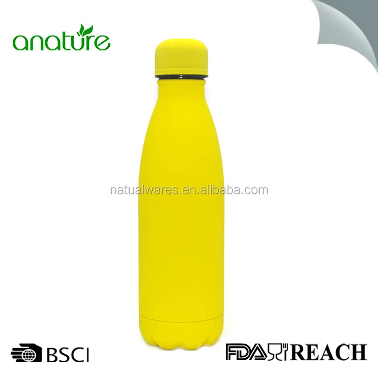Stainless Steel Water Bottle With Soft Touch Rubber Coated Painting