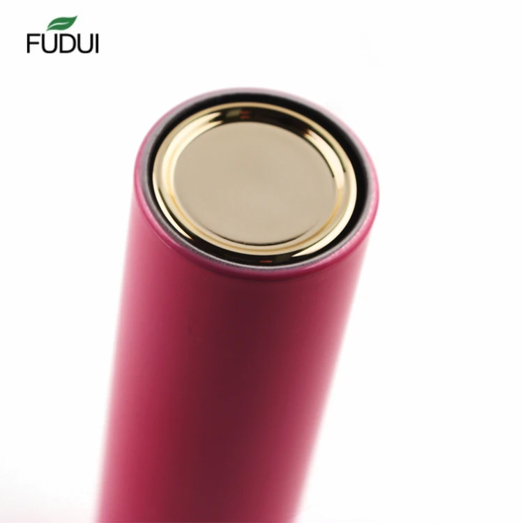 
FUDUI factory direct sales High quality color push type gold now round metallized fashion customize mini empty lipstick tube 