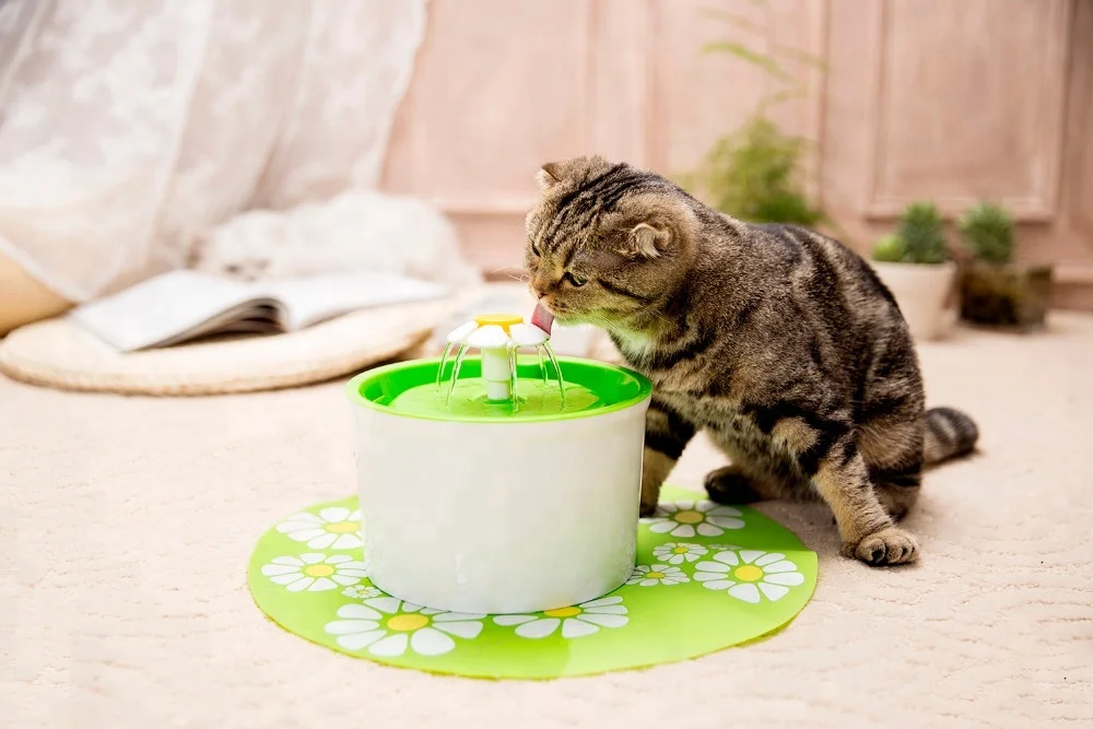 Flower Automatic Electric 1.6 L Pet Water Dispenser Dog Cat Drinking Bowl