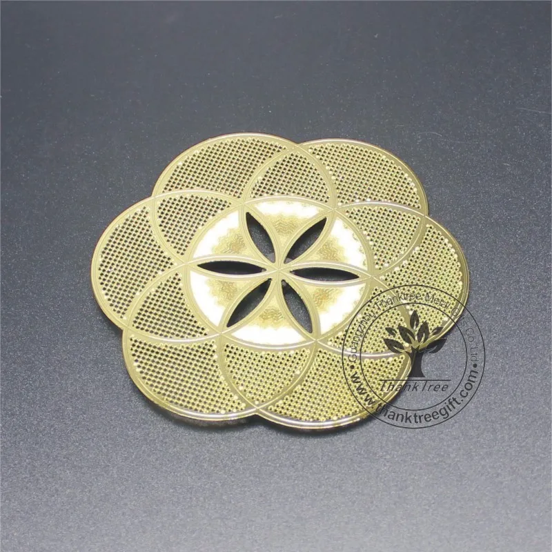 Religious style and India Regional gold plated Metatron Cube metal energy card
