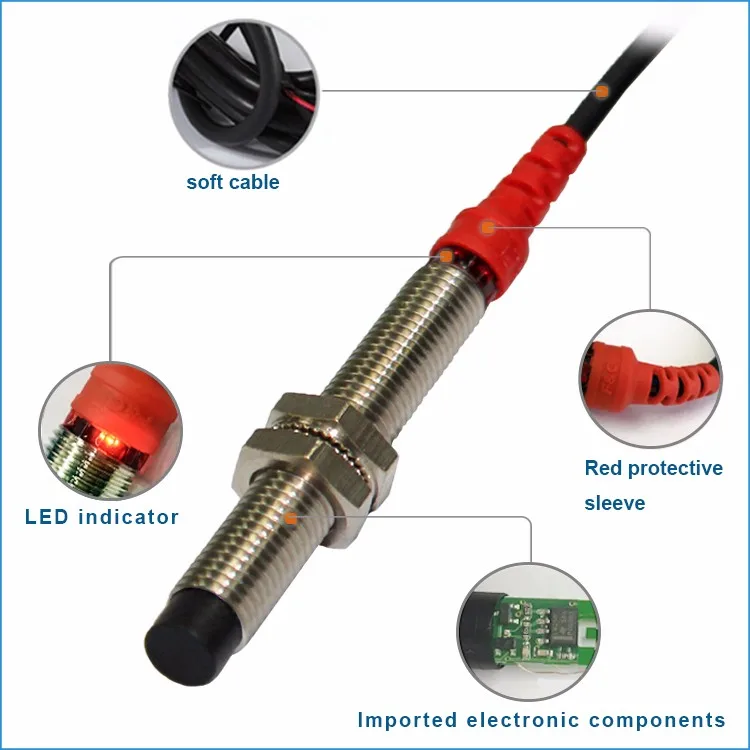 M8 Proximity Sensor Price Plug 2mm Non-flush PNP NO 3 Wires Switch