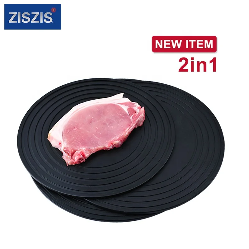 2021 Amazon Hot Sale 3 in1Round shape defrosting tray  for frozen meat kitchen accessories