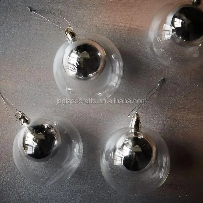 
Handblown double glass sphere ornament,glass christmas ball for decoration 