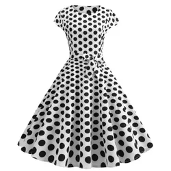Vintage Polka Dot Retro Cocktail Prom Dresses  Coldker
