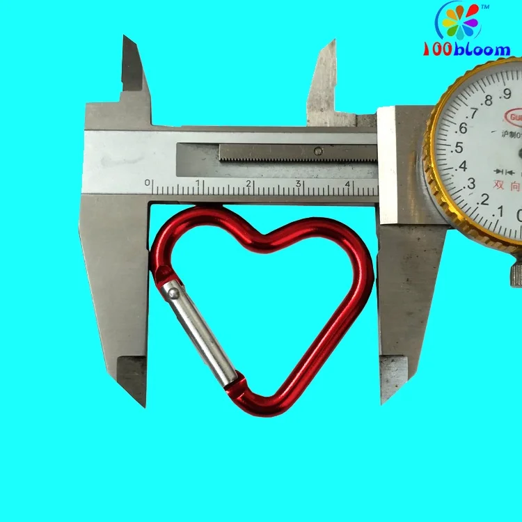 China factory wholesale cheap promotional key holder 5 cm aluminum heart carabiner keychain
