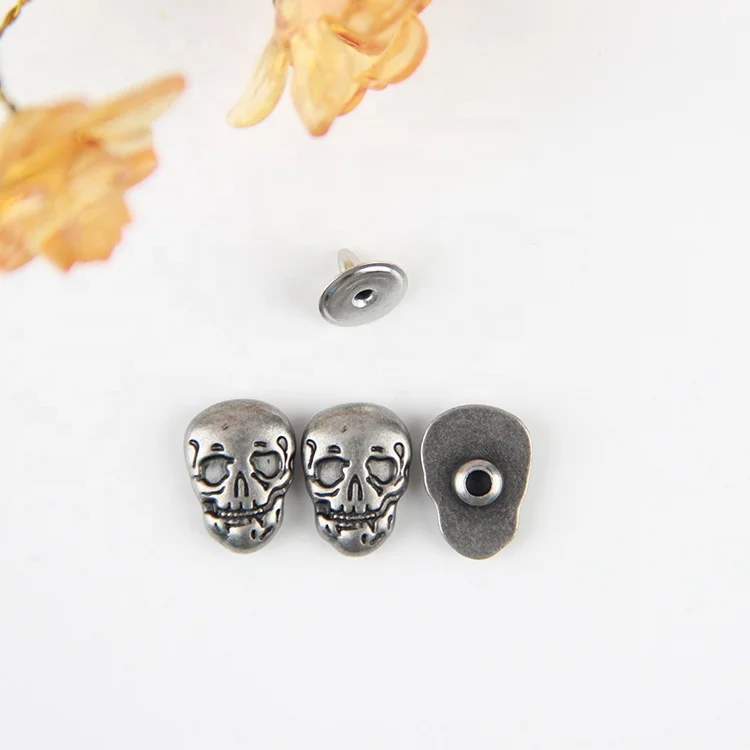 Wholesale Custom Special Style Metal Alloy Skull Rivet Skull Head Stud Rivet Button For Garment