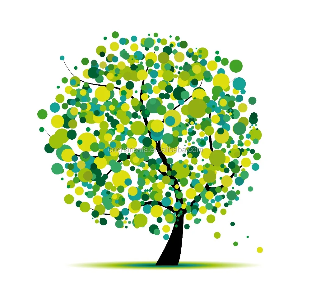 Heart leaves tree vinyle wall stickers for home decoration