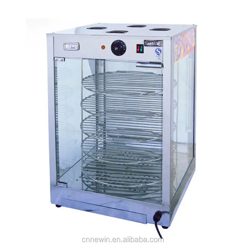 Portable Electric 5 Layers Glass Pizza Warmer Showcase