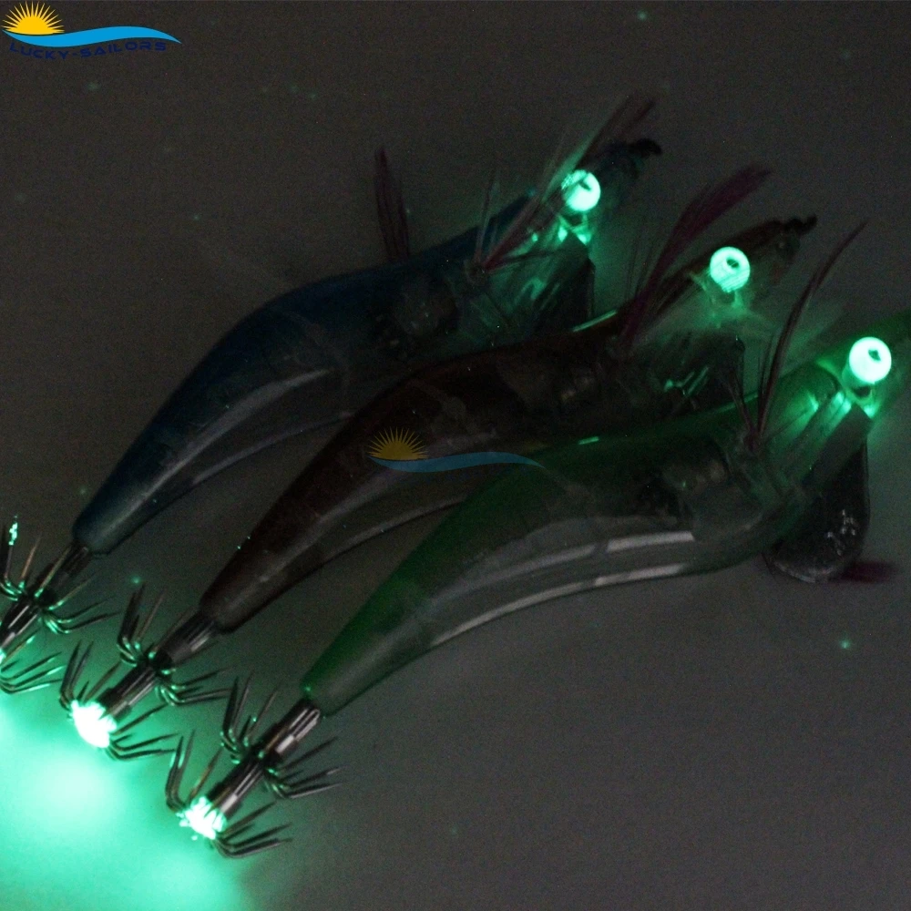 
2.5# Hard Plastic Shrimp Fishing Lure Jigs Glowing In Water Electronic LED Fishing Lure Shrimp 