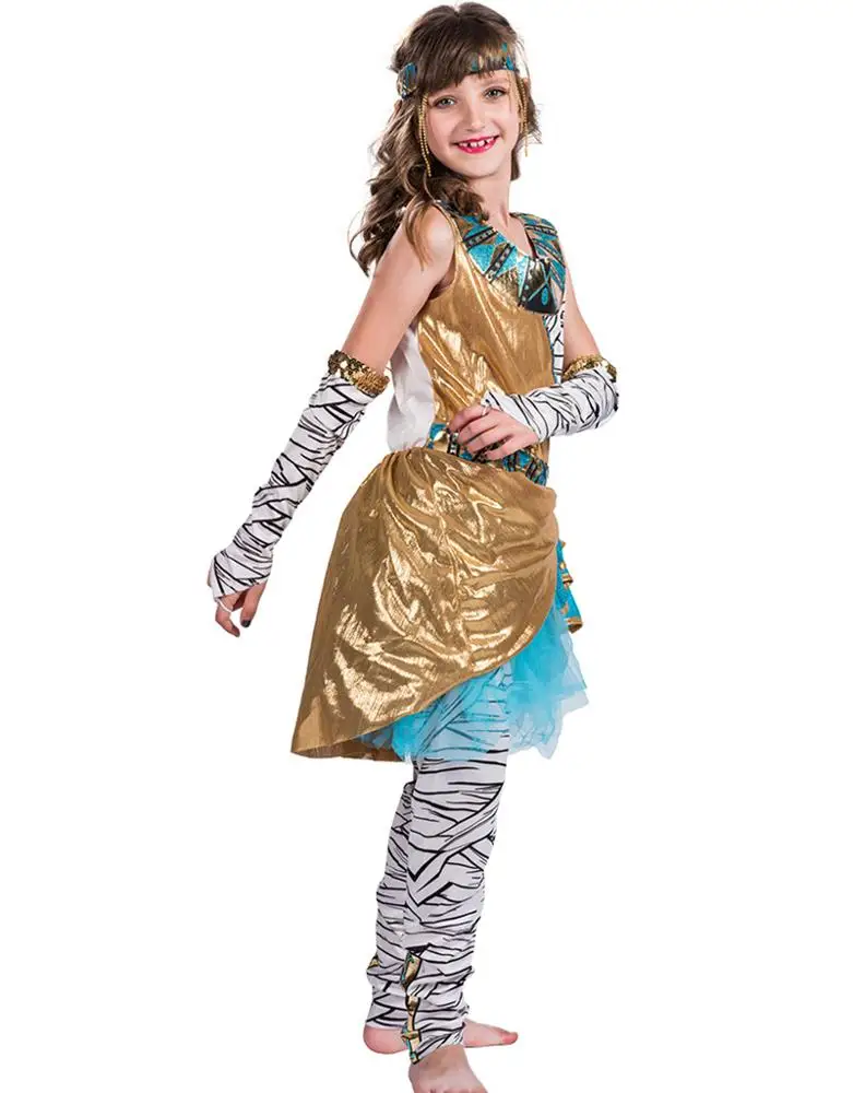 Pharaoh Mummy Cosplay Costume Halloween Dress For Kids