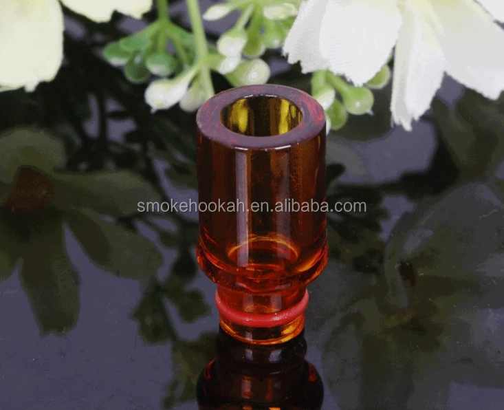 Newest 2016 510 amber glass drip tips/acrylic drip tips/glass vape disposable tips