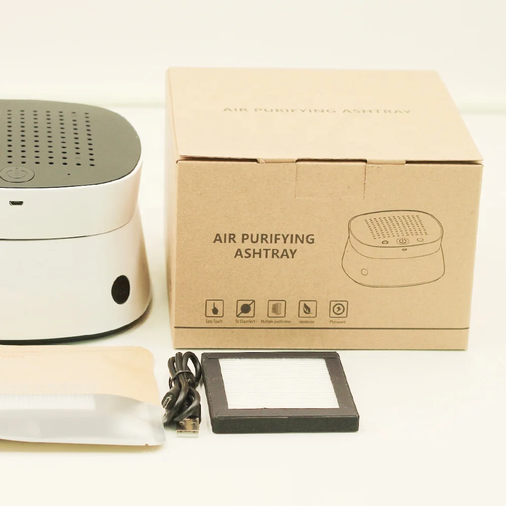 Multifunction Smokeless Cigar Negative Ion Air Purifier Ashtray with Cigarette Lighter