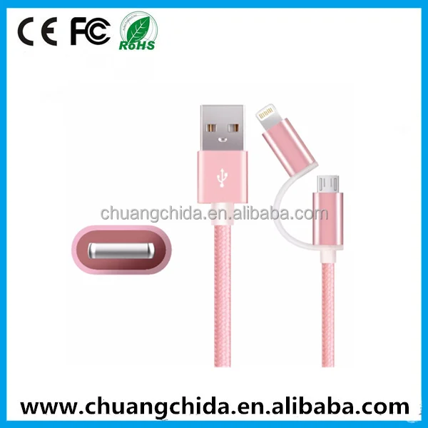Micro usb + 8pin USB 2 в 1 Синхронизации Данных зарядное Устройство кабель для iPhone 5S 6 плюс ipad 4 5 для Android usb