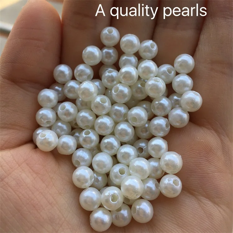 Best selling top quality 6 mm loose faux abs pearl beads for clothes