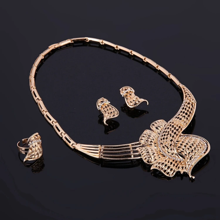 High Fashion African Gold Plated Indian Jodha Akbar Pakistani Artificial Turkish Wedding Jewelry Sets Dubai Bridal