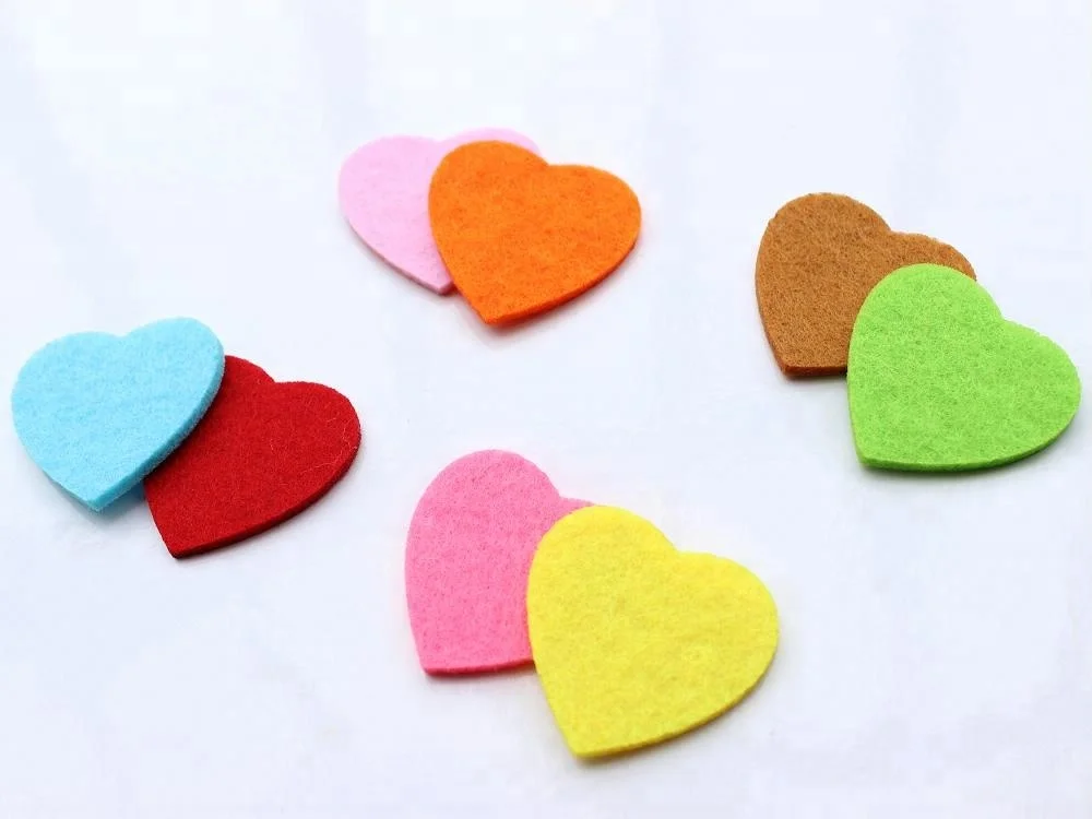 Sweet Heart Shape Decoration Felt Patches for Baby Clothing, Headwear Decor,Wedding Supplies