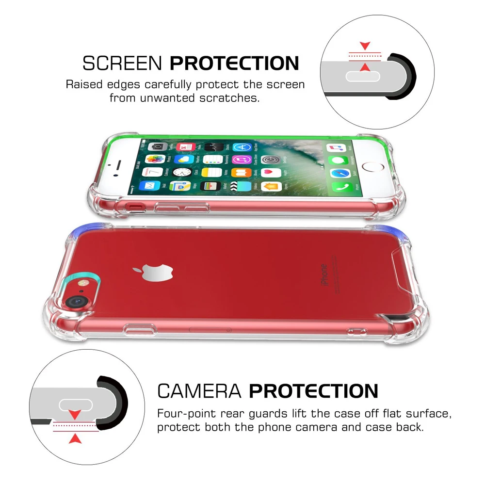 
Wholesale Protective Case Clear For iPhone 7 Plus Case, Shockproof Case Phone For 8 Plus, Bumper For iPhone 7P/8P 5.5 