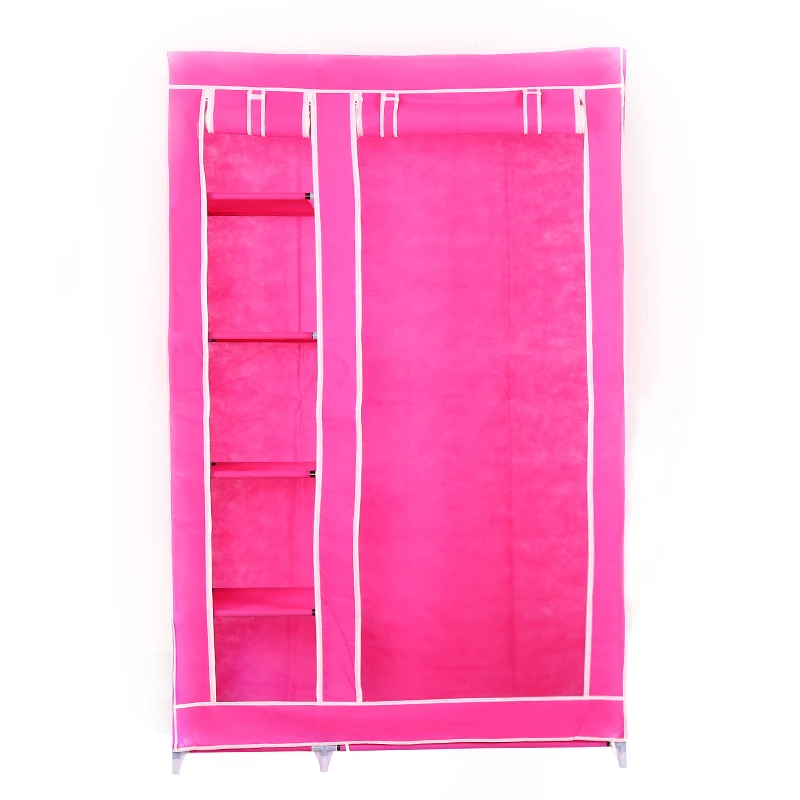 2022 FACTORY wholesale  Fabric combined portable wardrobe Stainless steel wardrobe Home furniture