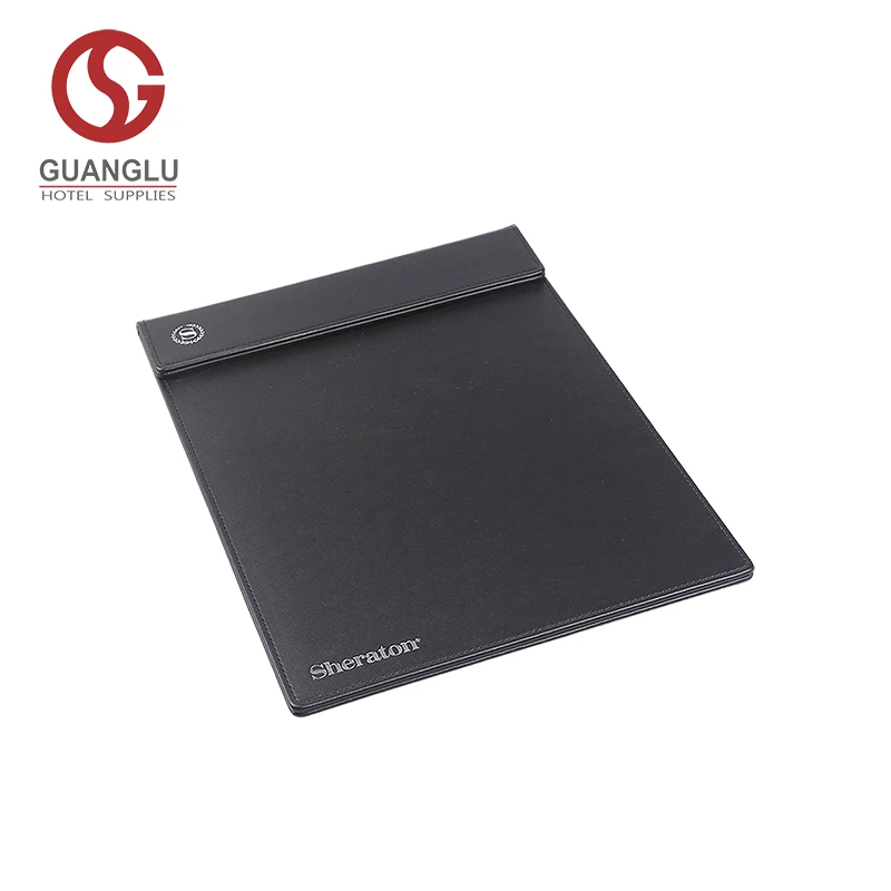 Black PU Leather Hotel Restaurant Bar Menu Cashier Folder