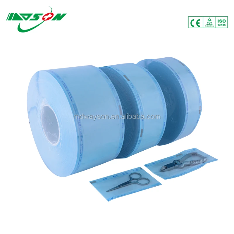 
Medical catheters disposable sterilization flat reel plastic paper packaging pouch 