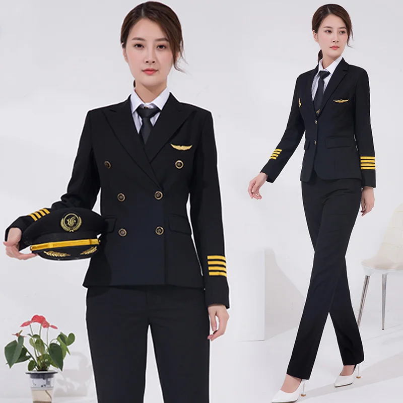 
Airline Flight USA Aviation Pilot Uniform Female Pilot Shirt Suit Women Uniforms 