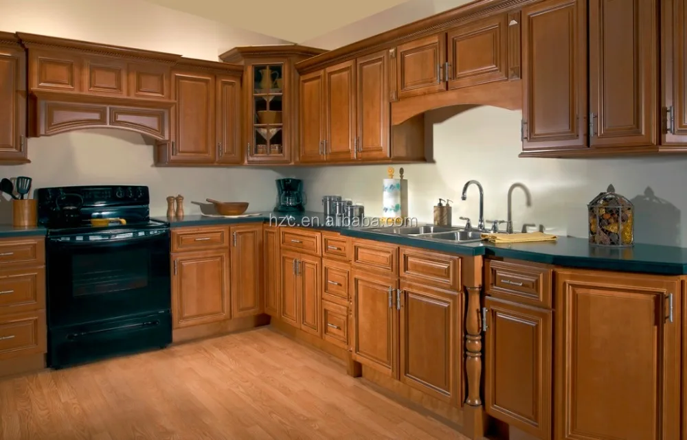 Classic style cherry wood kitchen cabinet