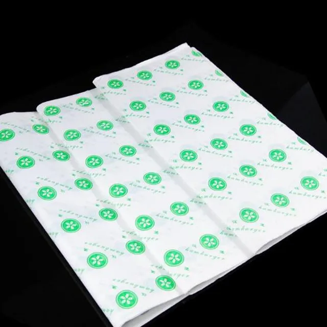 
Custom printed food wrapping paper greaseproof sandwich burger wrapper 