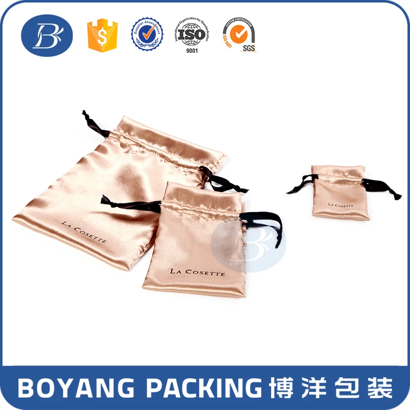
Hot sale customize silk jewelry pouch with logo printing 