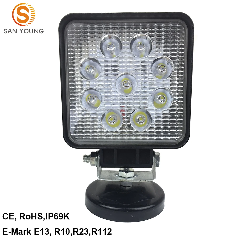 4 inch Excellent Welcome 12 Volt 24 Volt Led Lamp Car Roof Led Lamp Auto Headlight Led Work Lamp 27W working light