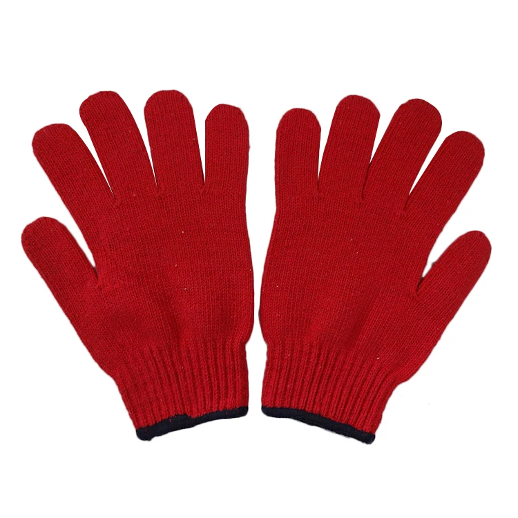 Factory Directly Provide Two Color Mixed Working Cotton Knitted Gloves