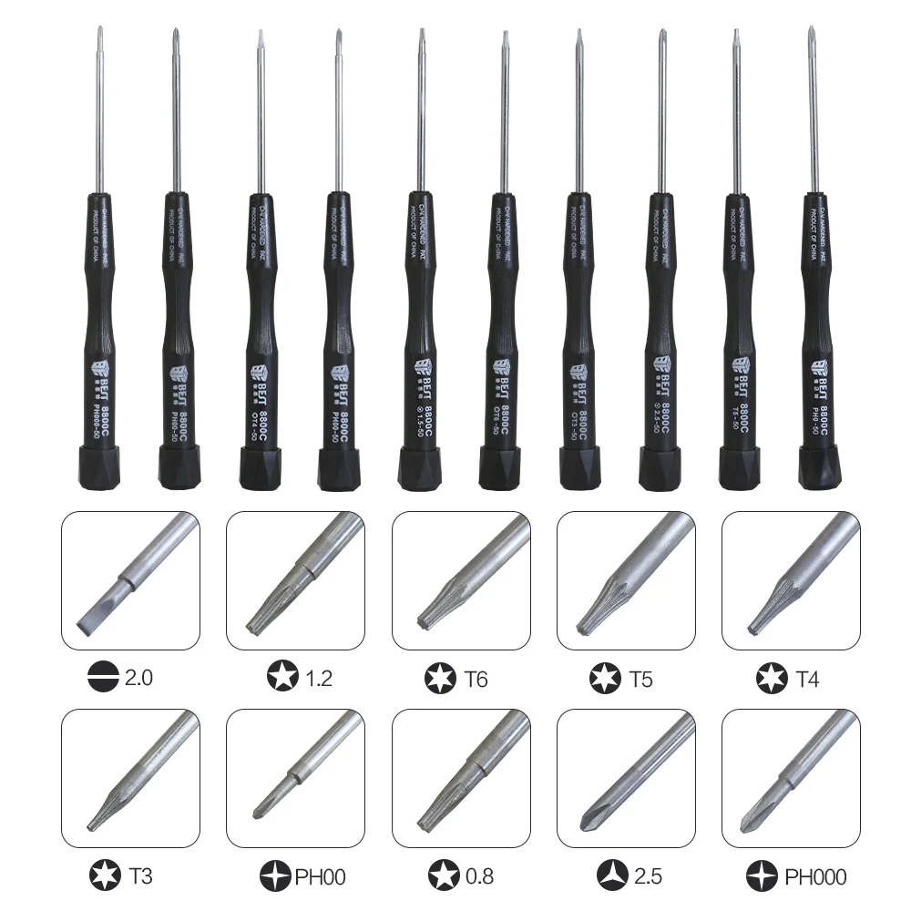 Phillips Macbook Small Screwdriver Set Pro Laptop Repair Tool Torx 10 in 1 for Samsung Slotted Hex Torx Snd Phillip 50mm CN;GUA