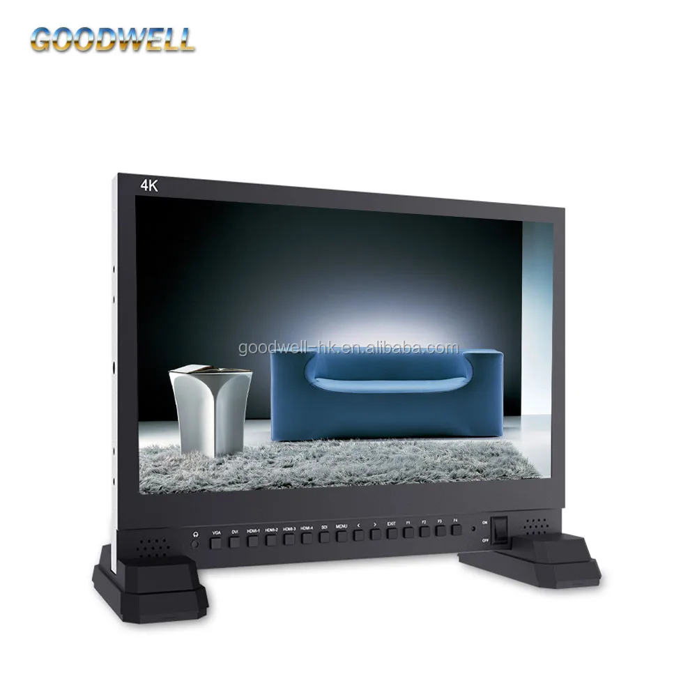 IPS Panel 3840 x2160 15.6 Inch LCD Monitor with SDI/HDMI /Video Inputs for News Living Broadcasting , Conference