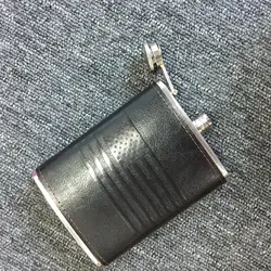 Private label outdoor leather stainless steel whiskey flasks