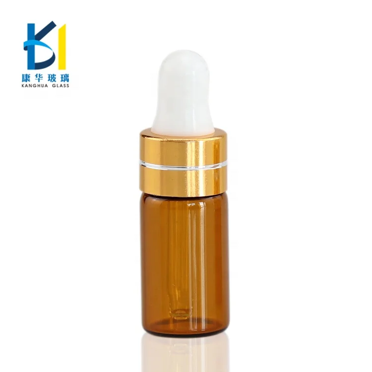 Small capacity 1ml 2ml 3ml amber Dropper Dispensing Glass Bottle for Essential Oil