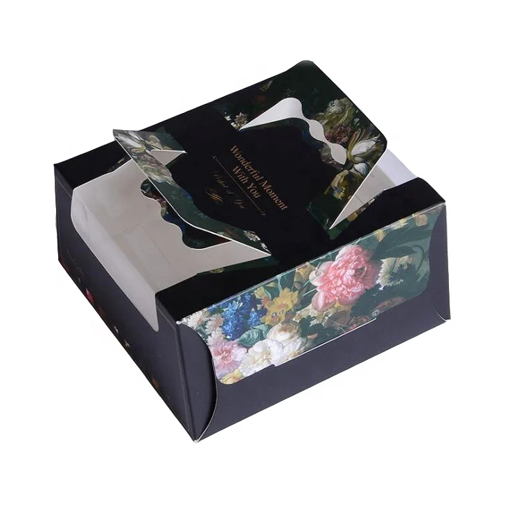 Disposable Custom Logo Baked Pastry Swiss Roll Hot Dog Folding Packaging Cake Box With Window