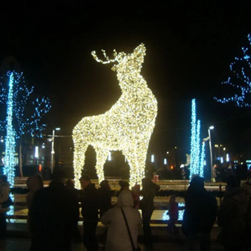 Giant LED reindeer for outdoor life size christmas decorative deer for commercial holiday light displays