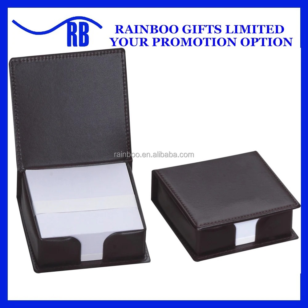promotional logo printed note paper in leather box