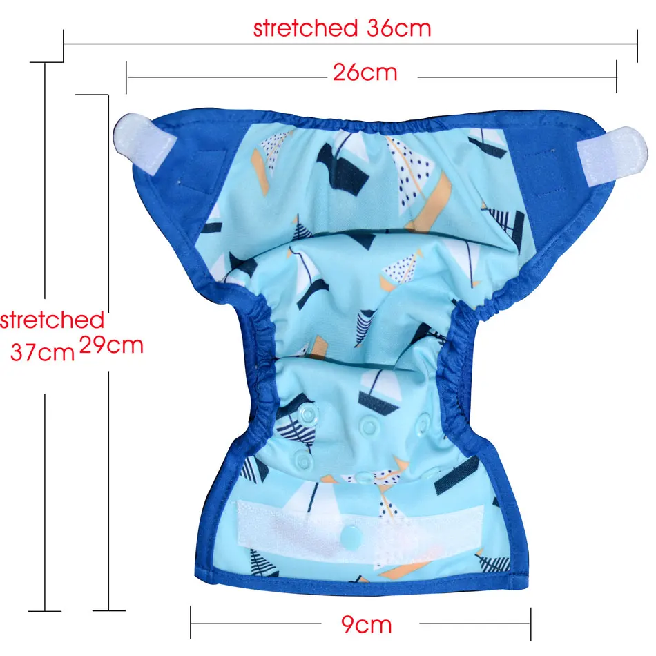 
Waterproof PUL double leaking gussets newborn cloth diaper nappy cover 