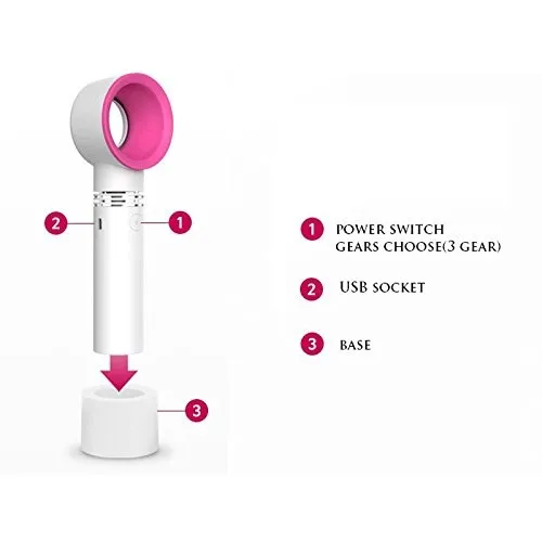 
amazon hot sale mini portable bladeless fan USB Mini Fan Desktop Bladeless Fan Rechargeable Quiet 