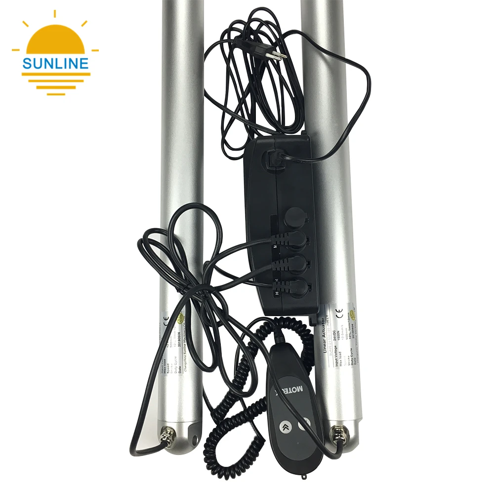 24V Synchronous sarellite antenna Actuator with power supply and manual controller Load Force 1500N Stroke 200mm
