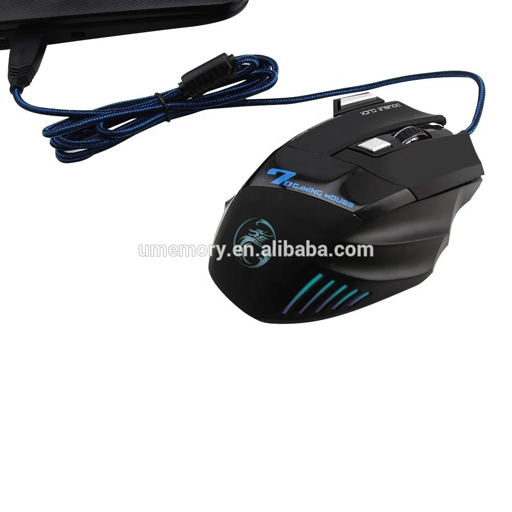 7 Buttons LED USB Wired Gaming Mouse Adjustable 2400DPI for Pro Gamer