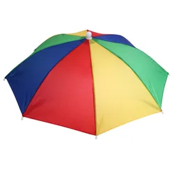 Cheap folding Custom logo printed Advertising Head hat shape umbrella