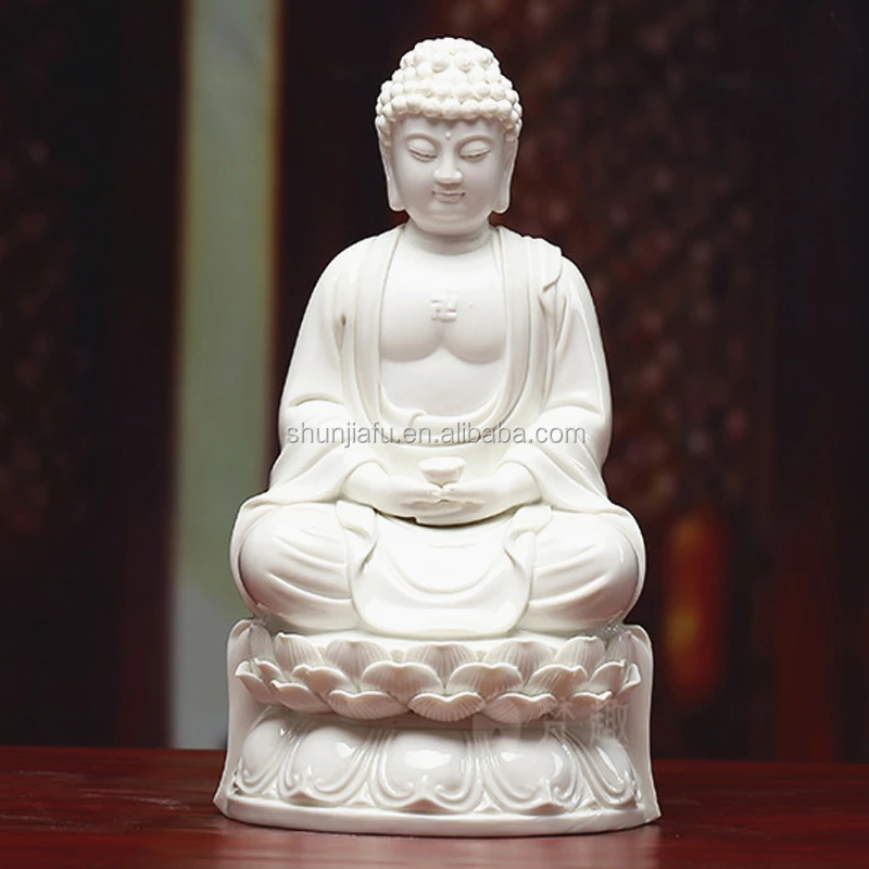 Pure White Wholesale Religious Crafts Statue Porcelain Figurine Ceramic Laughing Buddha