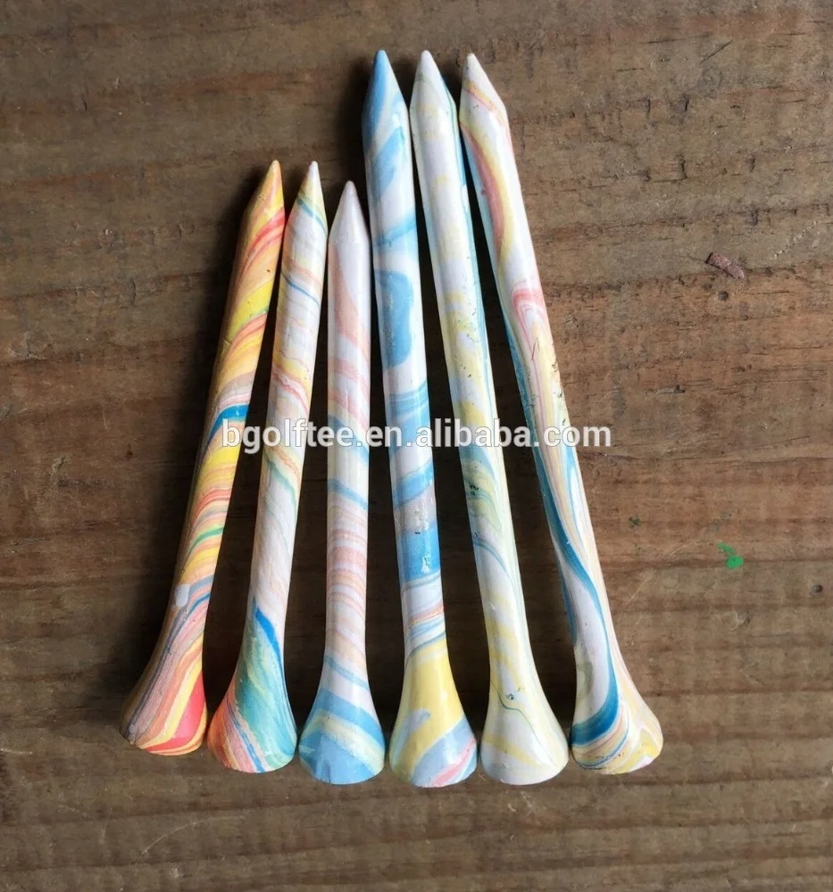 Special multi colorful golf tees in hand painting