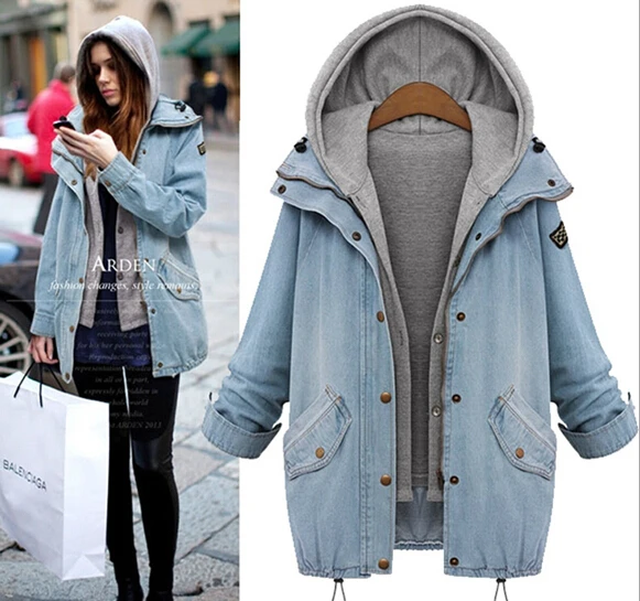 DY0552 New Style 2015 style winter long denim coat