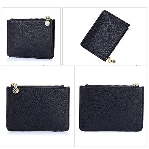 High quality unisex small coin wallet purse leather clutch bag card holder leather coin purse key bag holder