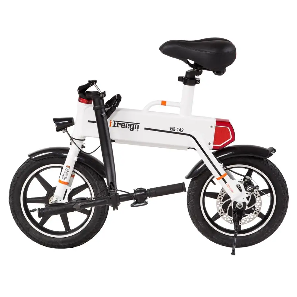 Li-ion battery rechargeable foldable electric bicycle portable ebike 14 inch tire lightweight frame