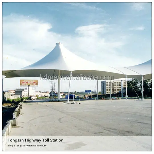 
tolling station of PVC PVDF PTFE roll tensile membrane fabric tent cover roof 